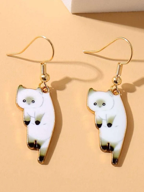 Cute Cartoon Kitten Pendant Earrings