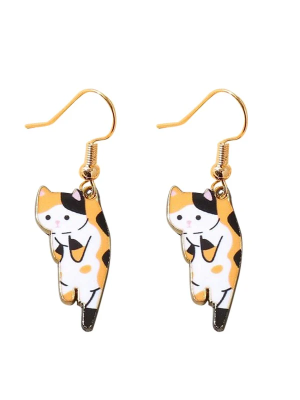 Cute Cartoon Kitten Pendant Earrings - Image 10