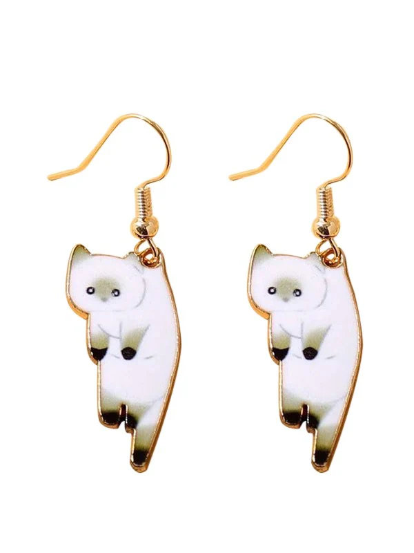 Cute Cartoon Kitten Pendant Earrings - Image 11