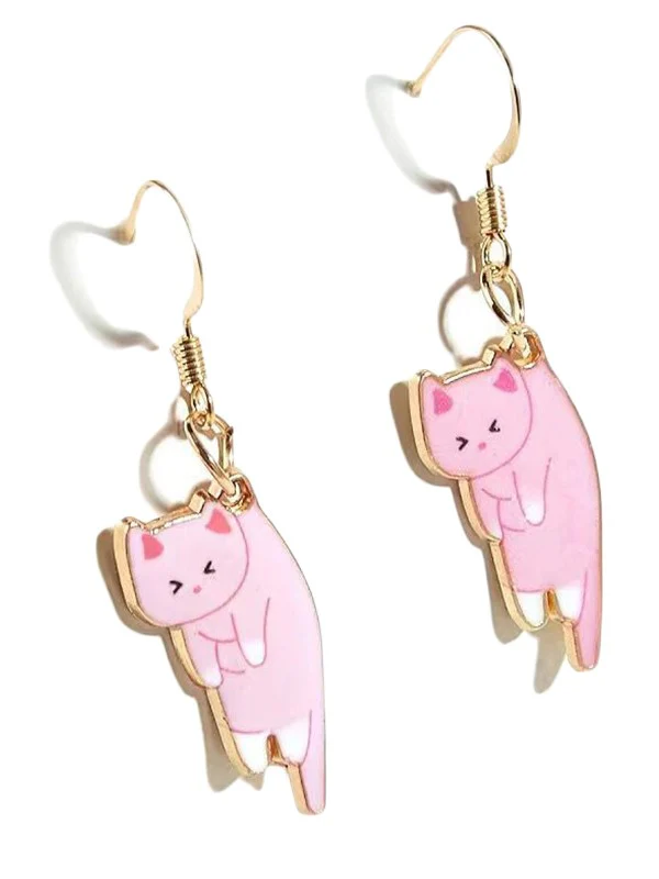 Cute Cartoon Kitten Pendant Earrings - Image 12