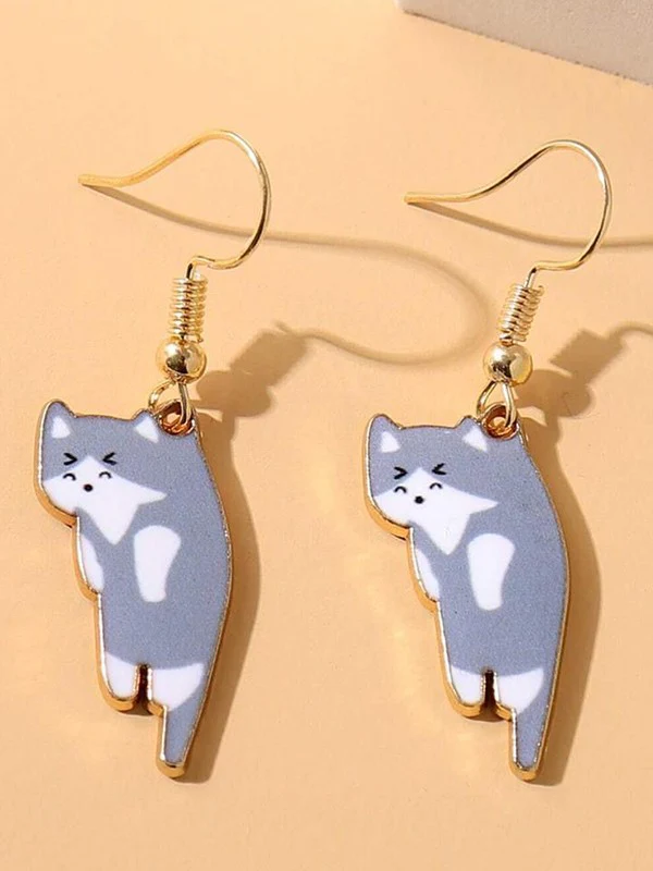 Cute Cartoon Kitten Pendant Earrings - Image 4