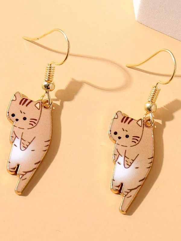 Cute Cartoon Kitten Pendant Earrings - Image 5