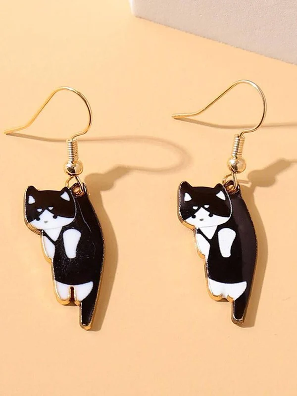 Cute Cartoon Kitten Pendant Earrings - Image 6