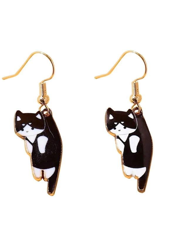 Cute Cartoon Kitten Pendant Earrings - Image 7