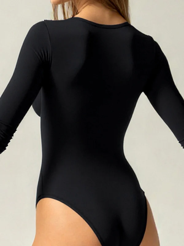 Dangling Beaded Collar Long Sleeve - Image 4
