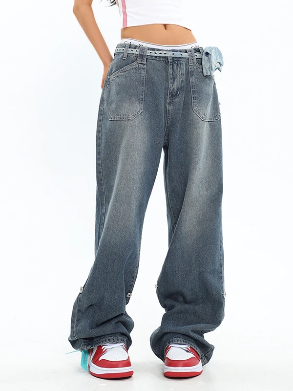 Denim Blue Baggy Boyfriend Jeans