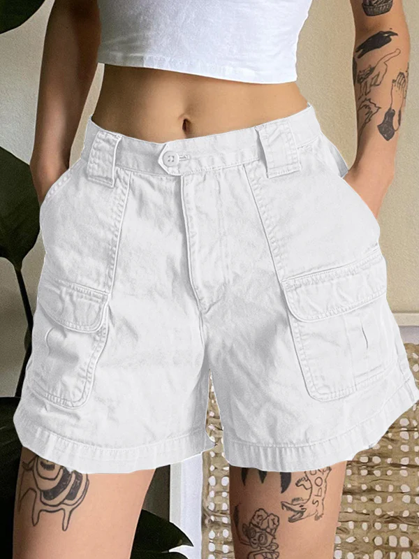 Denim Straight Leg Cargo Shorts - Image 23