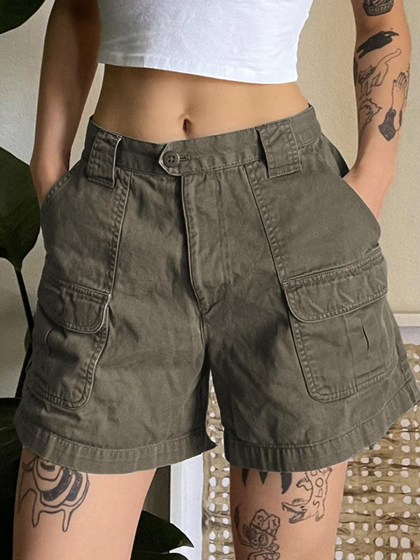 Denim Straight Leg Cargo Shorts - Image 25