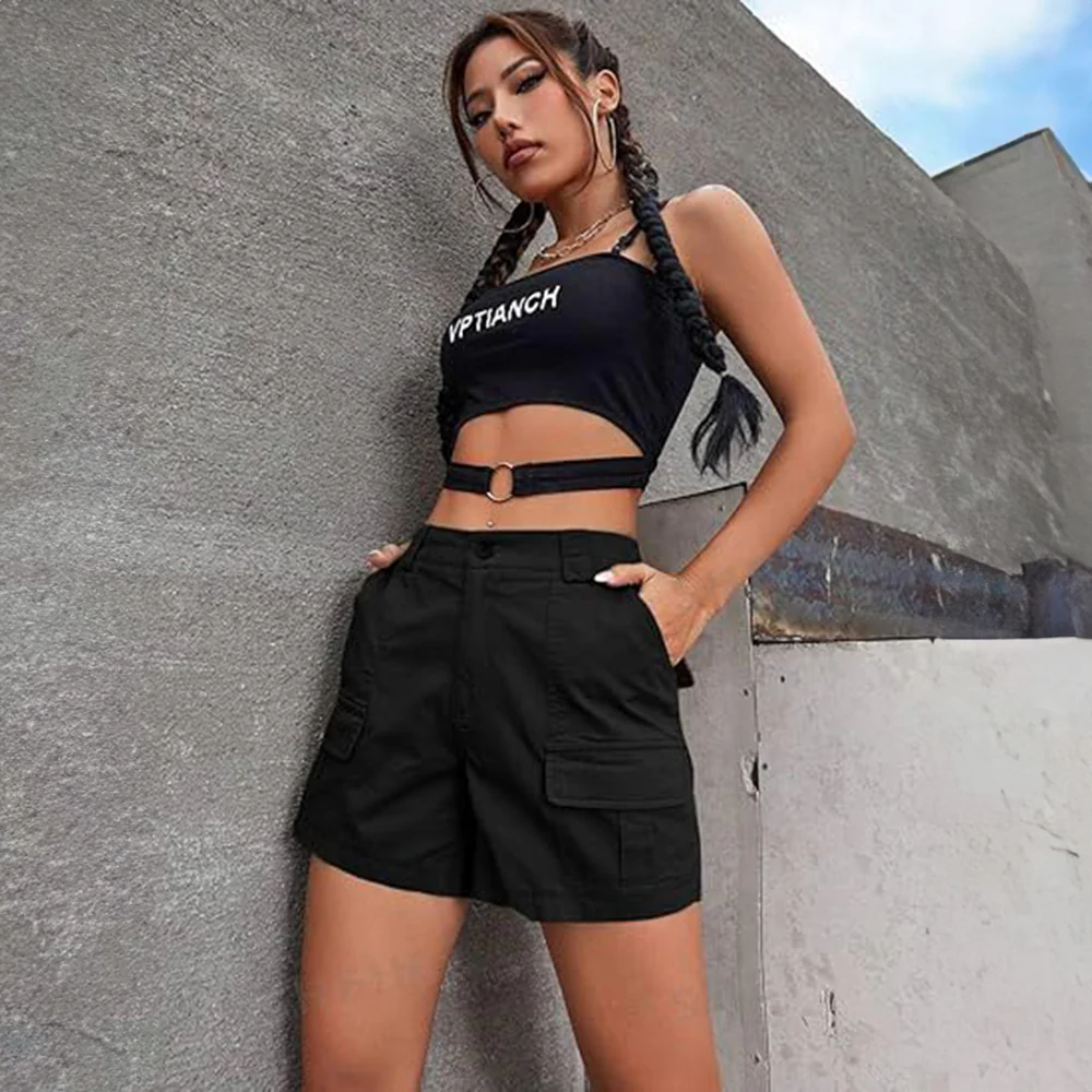 Denim Straight Leg Cargo Shorts - Image 31