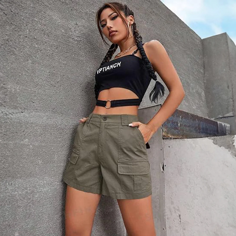 Denim Straight Leg Cargo Shorts - Image 37
