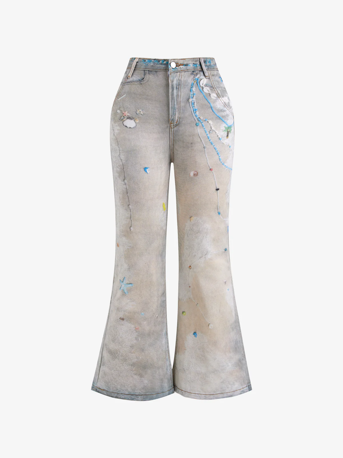 Designer Graffiti Print Boyfriend Jeans