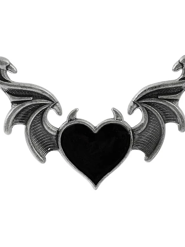 Devil Wing Heart Pendant Necklace - Image 2