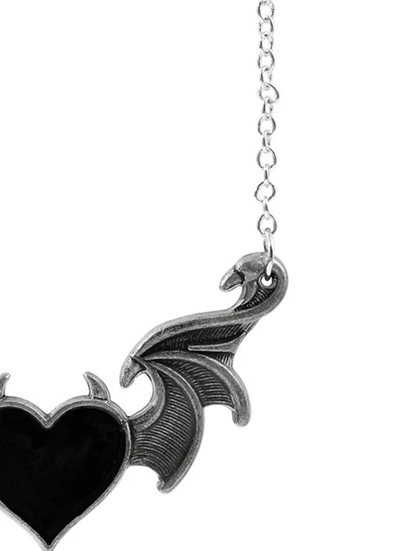 Devil Wing Heart Pendant Necklace - Image 3