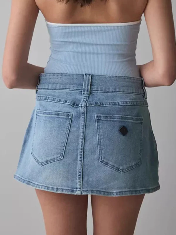 Double Button High Waist Mini Skirt - Image 5