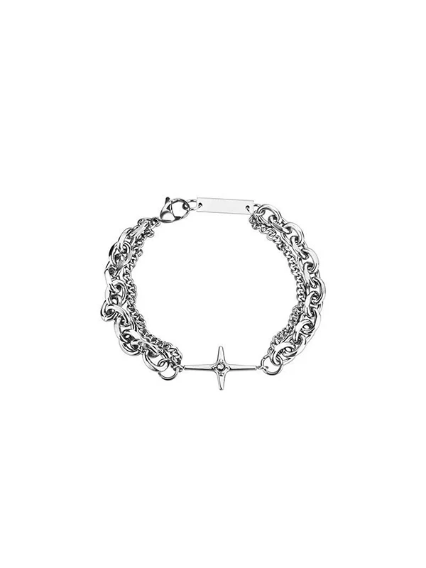 Double Layered Tag Star Charm Bracelet - Image 6