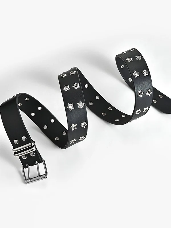Double Star Eyelet Buckle Belt - Image 10