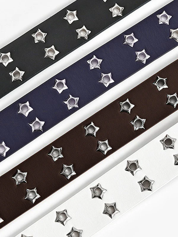 Double Star Eyelet Buckle Belt - Image 13