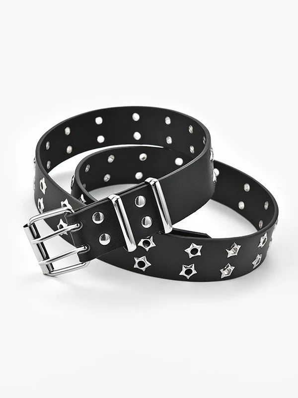 Double Star Eyelet Buckle Belt - Image 6