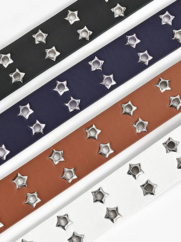 Double Star Eyelet Buckle Belt - Image 9