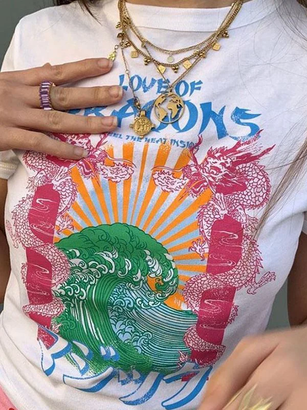 Dragon Print Crop Top - Image 2