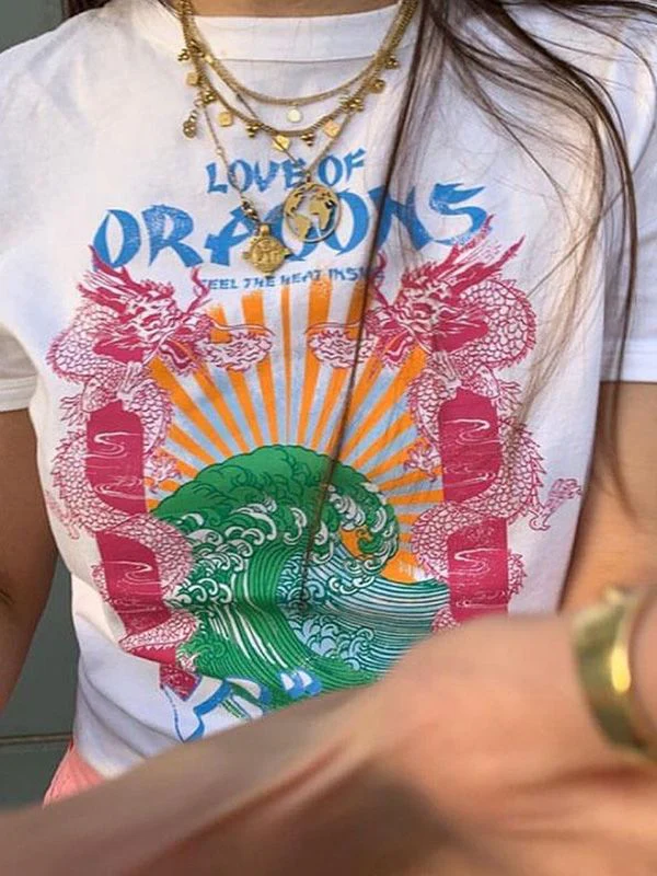 Dragon Print Crop Top - Image 3