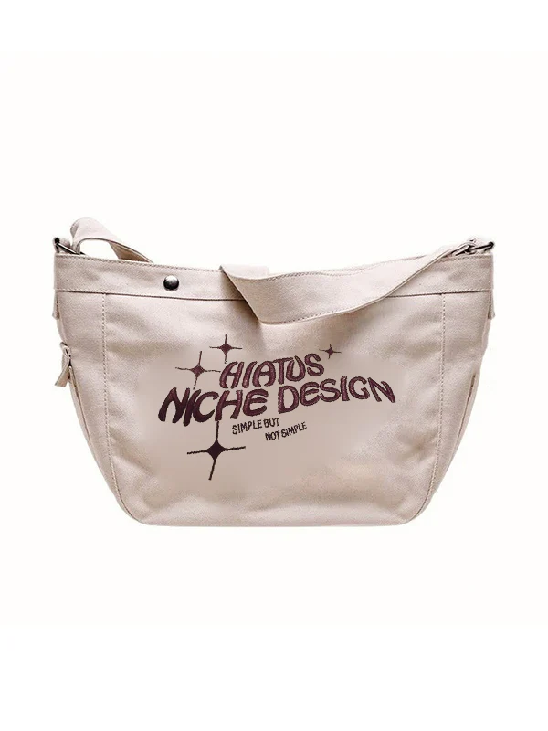 Embroidered Large Canvas Crossbody Bag - Image 6