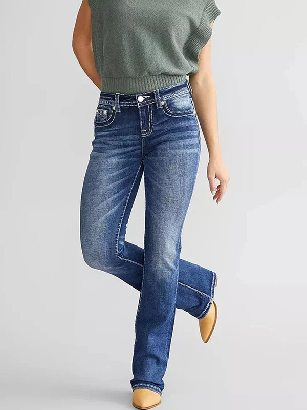 Embroidered Micro Slim Jeans - Image 4