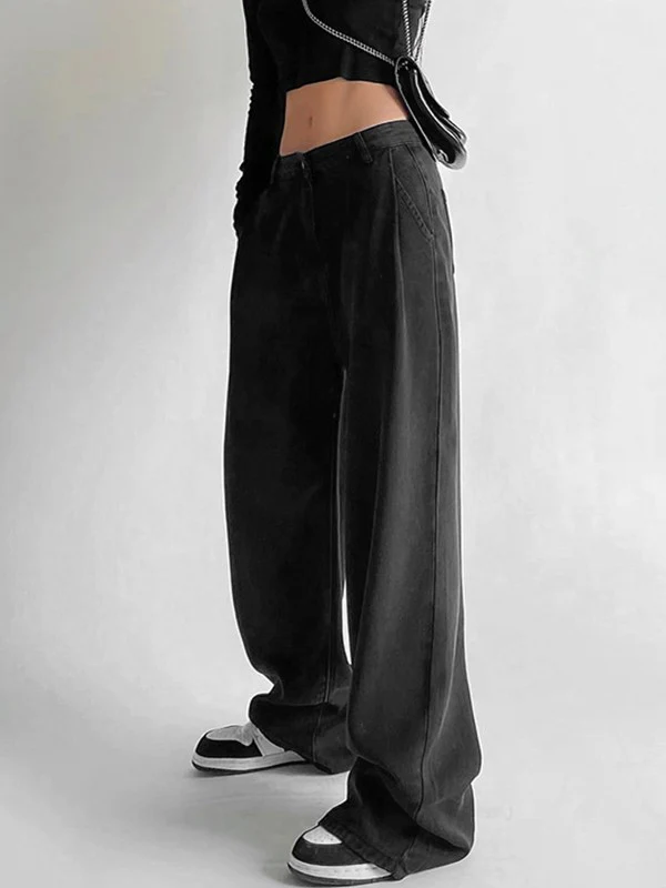 EMMIOL Black High Rise Baggy 26°C/78°F Air Jeans - Image 3