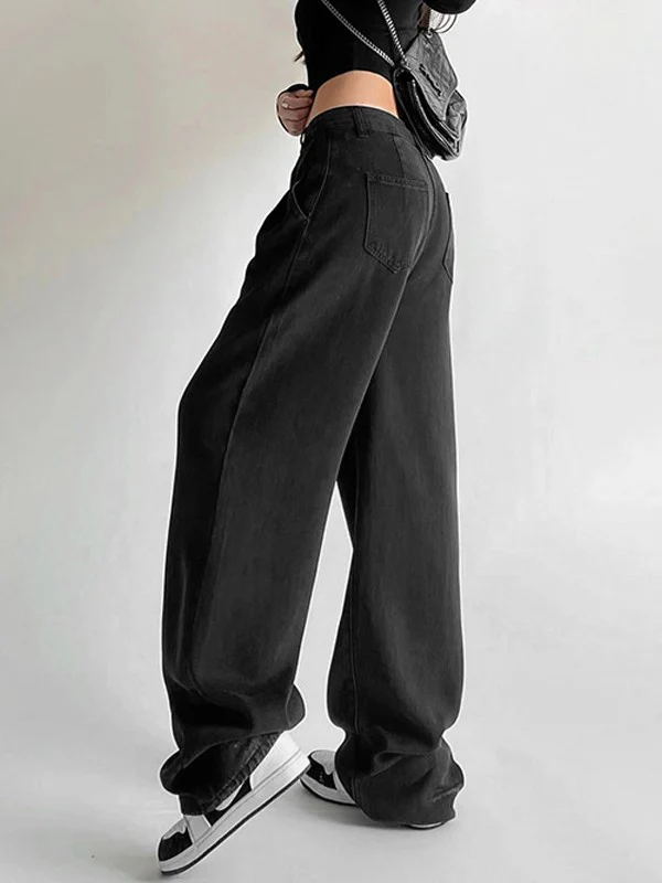 EMMIOL Black High Rise Baggy 26°C/78°F Air Jeans - Image 4