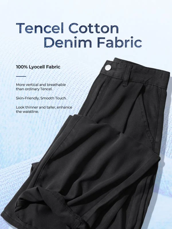 EMMIOL Black High Rise Baggy 26°C/78°F Air Jeans - Image 5