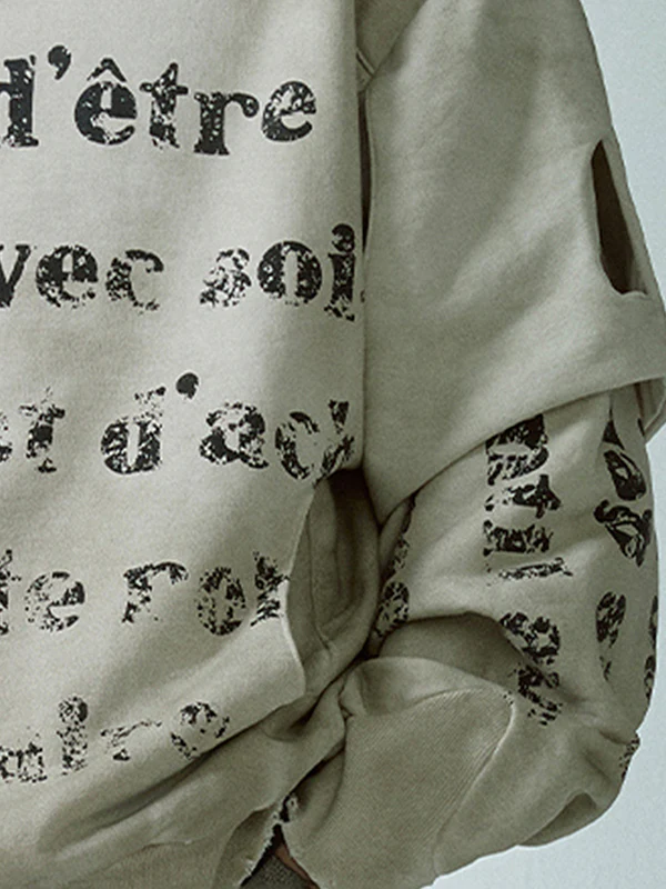 English-Printed Retro Sweatshirt - Image 2