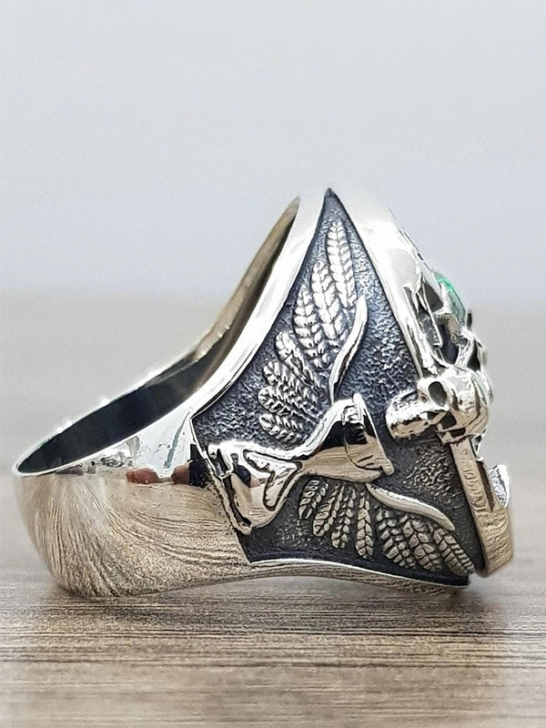 Engraved Skull Chunky Dome Ring - Image 3