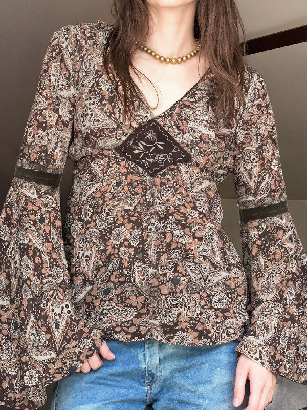 Ethnic Floral Print Long Sleeve - Image 3
