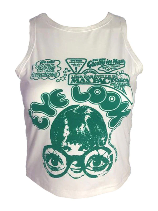 Eye Look Graphic Crop Tank Top - Image 11