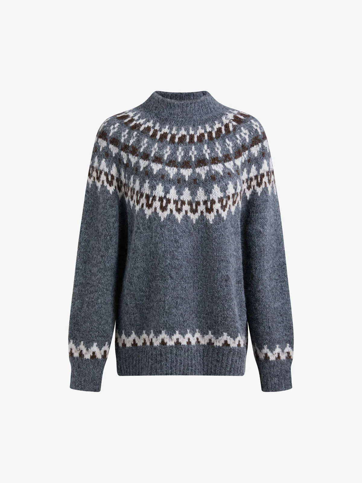 Fair Isle Color Block Oversized Sweater - Image 6