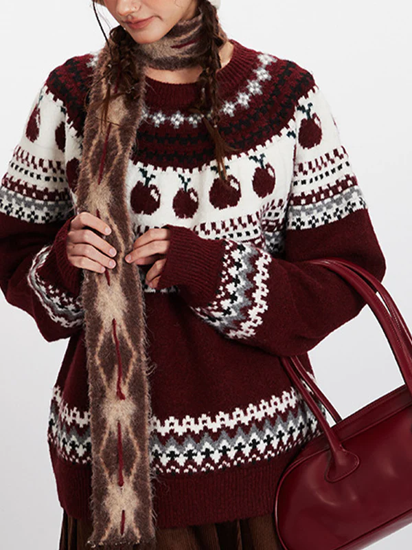 Fair Isle Fruit Stripe Sweaters - Image 2