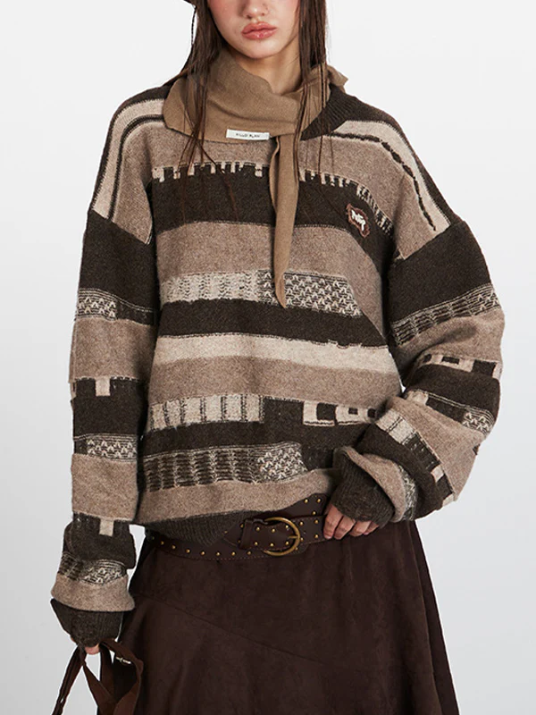 Fair Isle Retro Stripe Sweaters - Image 3