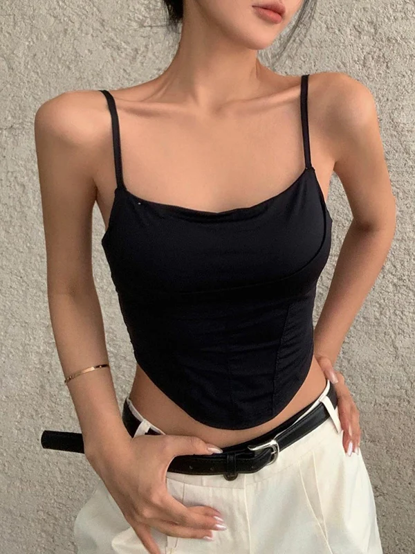 Fish Bone Stretchy Slim Corset Top - Image 17