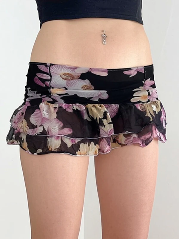Floral Print Mini Skirt - Image 2