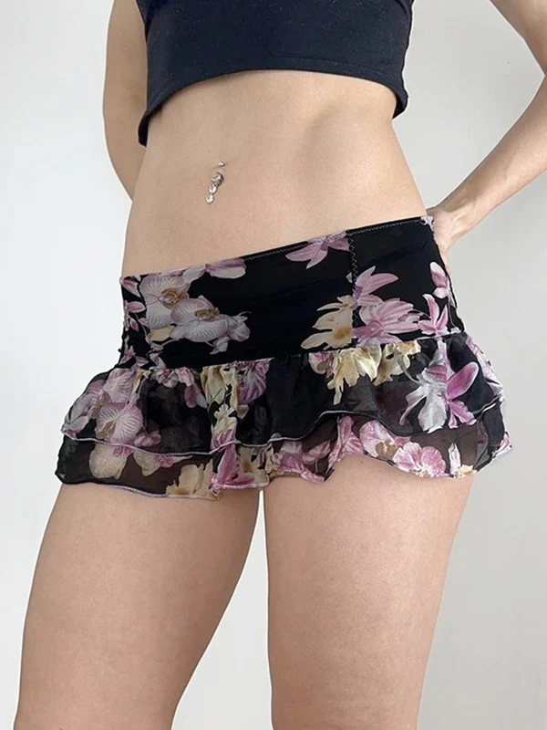 Floral Print Mini Skirt - Image 3