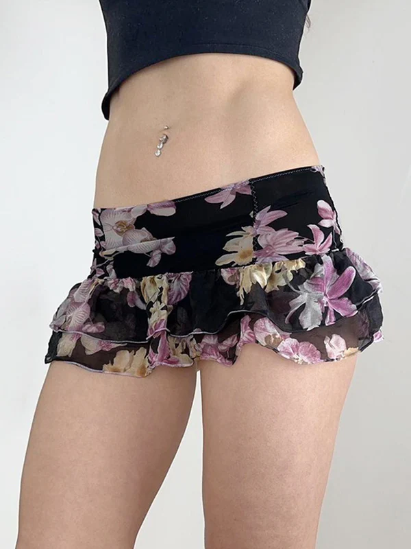 Floral Print Mini Skirt - Image 4