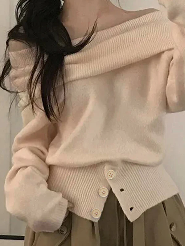 French Off-The-Shoulder Neckline Long Sleeve - Image 4