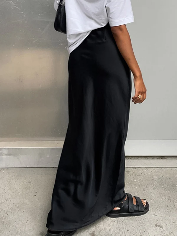 French Satin Drape Skirt - Image 11
