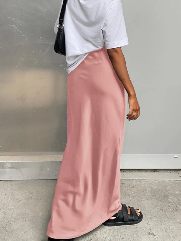 French Satin Drape Skirt - Image 12