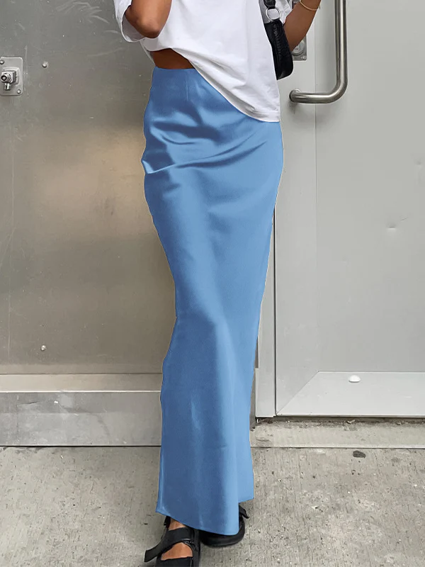 French Satin Drape Skirt - Image 4