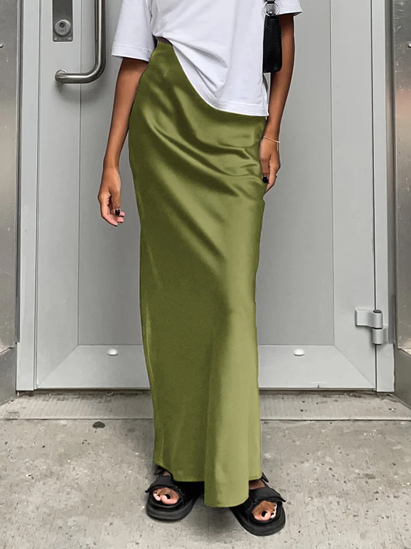 French Satin Drape Skirt - Image 5