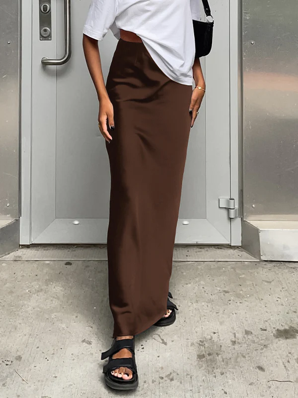 French Satin Drape Skirt - Image 8