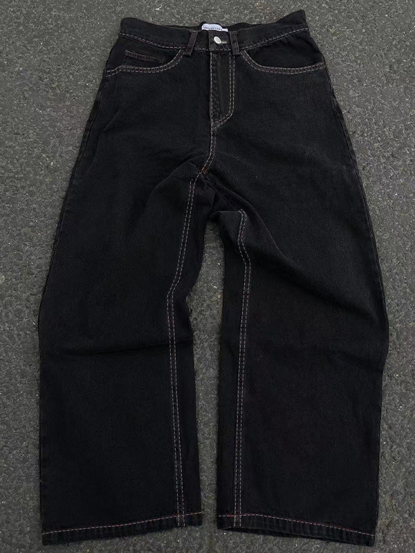Fully Embroidered Skull Boyfriend Jeans - Image 3
