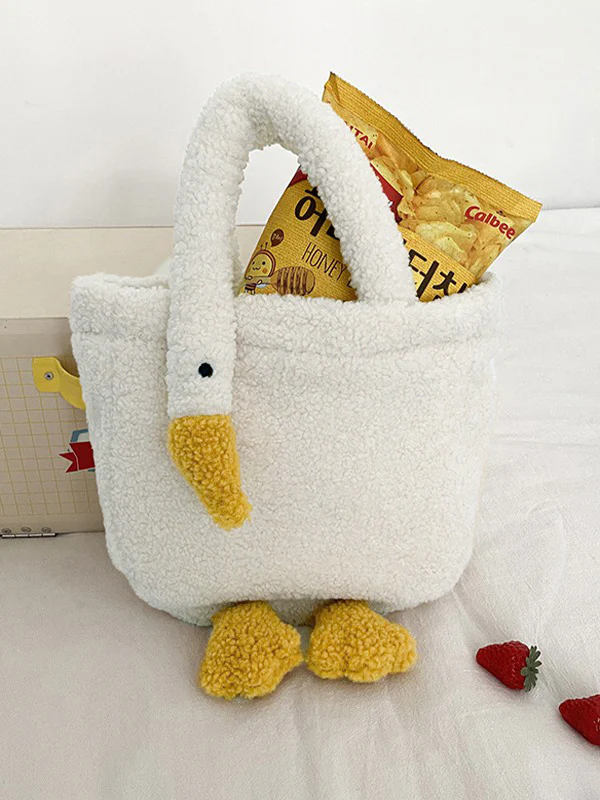 Goose Pattern Fleece Crossbody HandBag - Image 17