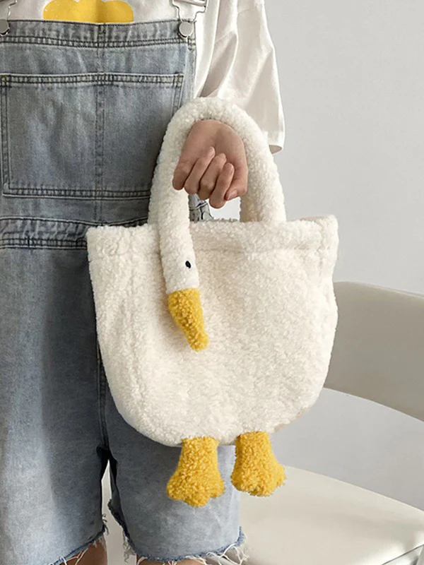 Goose Pattern Fleece Crossbody HandBag - Image 18
